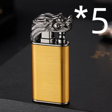 Load image into Gallery viewer, Creative Blue Flame Lighter Dolphin Dragon Tiger Double Fire Metal Winproof Lighter Inflatable Lighter
