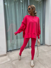 Load image into Gallery viewer, Women’s Casual Sweater Suit – Loose Split Top &amp; Fitted Trousers Set
