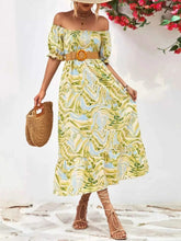 Load image into Gallery viewer, Smocked Printed Puff Sleeve : Midi Dress
