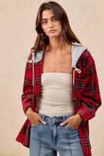 Load image into Gallery viewer, BiBi Brushed Plaid Hooded Jacket
