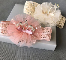 Load image into Gallery viewer, ILuxury Handmade Infant Child Hair Band Three-dimensional Alloy Rhinestone Crown Headdress  Elastic Headband Turban For Baby Girls
