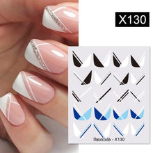 Load image into Gallery viewer, Egg Shell French Lines Water Decals Sticker Geometric Flowers Leaves Bubble Design Slider For Manicuring Nail Art Manicure Lips Nail Art Decorations Slider Nail Art Stickers Decals Nail Art Supplies Valentines Day 3D Self-Adhesive Nail Decorations
