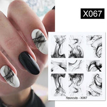 Load image into Gallery viewer, Egg Shell French Lines Water Decals Sticker Geometric Flowers Leaves Bubble Design Slider For Manicuring Nail Art Manicure Lips Nail Art Decorations Slider Nail Art Stickers Decals Nail Art Supplies Valentines Day 3D Self-Adhesive Nail Decorations
