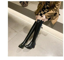 Load image into Gallery viewer, Elastic Leather Knee Boots

