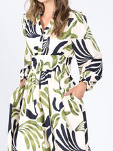 Load image into Gallery viewer, Elastic Waist Long Sleeve Printed Dress
