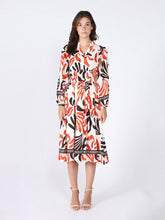 Load image into Gallery viewer, Elastic Waist Long Sleeve Printed Dress
