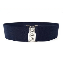 Load image into Gallery viewer, Elastic Wide Strap Plus Size Belts For Women Classic Party And Casual Dress Metal Snap Button Belts For Women
