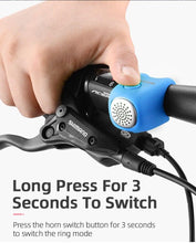 Load image into Gallery viewer, Electric Cycling Bell 90 dB Horn Rainproof  Bicycle Handlebar Silica Gel Shell Ring Bike Bell Bicycle Accessories Electric Cycling Bells Water-Resistant Cycling Bells Horn Loud Bicycle Horns Bicycle Accessories
