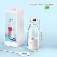 Load image into Gallery viewer, Electric Portable Blender Juice Glass Bottle Fresh Fruit Juicer USB Multifunction Food Strawberry Citrus Milkshake Mixers Maker Mini Electric Portable Blender Juicer Cup USB Rechargeable Juicer Multi-Functional Small Mixer
