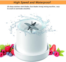 Load image into Gallery viewer, Electric Portable Blender Juice Glass Bottle Fresh Fruit Juicer USB Multifunction Food Strawberry Citrus Milkshake Mixers Maker Mini Electric Portable Blender Juicer Cup USB Rechargeable Juicer Multi-Functional Small Mixer
