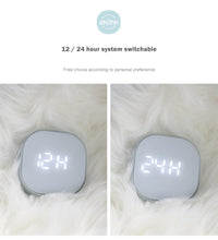 Load image into Gallery viewer, Electronic Square Silent Bedside Alarm Clock Intelligent Temperature Sensing Magnetic Attraction Desk Clock Mini Battery Operated Alarm Clock  Home Decor
