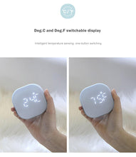 Load image into Gallery viewer, Electronic Square Silent Bedside Alarm Clock Intelligent Temperature Sensing Magnetic Attraction Desk Clock Mini Battery Operated Alarm Clock  Home Decor
