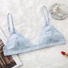 Load image into Gallery viewer, Elegance Lace Thin Triangle Bra For Women Wireless Lingerie Transparent Solid White/Black
