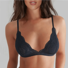Load image into Gallery viewer, Elegance Lace Thin Triangle Bra For Women Wireless Lingerie Transparent Solid White/Black
