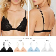 Load image into Gallery viewer, Elegance Lace Thin Triangle Bra For Women Wireless Lingerie Transparent Solid White/Black
