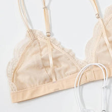 Load image into Gallery viewer, Elegance Lace Thin Triangle Bra For Women Wireless Lingerie Transparent Solid White/Black
