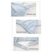 Load image into Gallery viewer, Elegance Lace Thin Triangle Bra For Women Wireless Lingerie Transparent Solid White/Black
