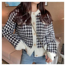Load image into Gallery viewer, Elegance Short Sweater Cardigan Jacket For Women Modern Imitation Mink Fleece Knitwear Tops Vintage O-neck Knitted Coats
