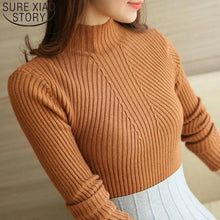Load image into Gallery viewer, Elegance Solid White and Black Tops,Sweaters Winter Long Sleeve Turtleneck Pullovers Women's Sweaters Female Clothing
