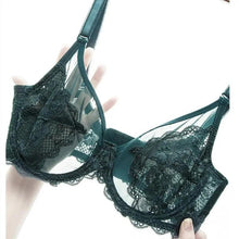 Load image into Gallery viewer, Elegance Transparent Bras For Women Ultra Thin Lace Bralette Underwire Push Up Plus Big Size Top Summer 34 36 38 40 ABCD Cup
