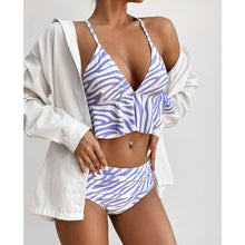 Load image into Gallery viewer, Elegant Black High Waist Two Pieces Bikini Set Women Two Pieces Bathing Suits Ruffled High Waist Bikini Set Swimsuit Female Women Beachwear Swimwear Bather Bathing Suit For Vacation
