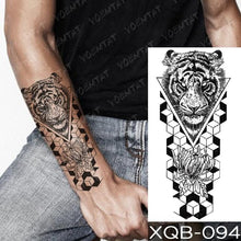 Load image into Gallery viewer, Elegant Black Waterproof Temporary Tattoo Sticker Lion Tiger Bear Flash Tattoos Leopard Wolf Colorful Big Tattoo Stickers For Mens Womens
