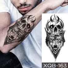Load image into Gallery viewer, Elegant Black Waterproof Temporary Tattoo Sticker Lion Tiger Bear Flash Tattoos Leopard Wolf Colorful Big Tattoo Stickers For Mens Womens
