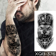 Load image into Gallery viewer, Elegant Black Waterproof Temporary Tattoo Sticker Lion Tiger Bear Flash Tattoos Leopard Wolf Colorful Big Tattoo Stickers For Mens Womens
