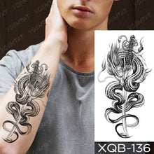 Load image into Gallery viewer, Elegant Black Waterproof Temporary Tattoo Sticker Lion Tiger Bear Flash Tattoos Leopard Wolf Colorful Big Tattoo Stickers For Mens Womens
