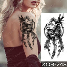 Load image into Gallery viewer, Elegant Black Waterproof Temporary Tattoo Sticker Lion Tiger Bear Flash Tattoos Leopard Wolf Colorful Big Tattoo Stickers For Mens Womens

