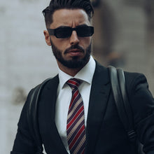 Load image into Gallery viewer, Vesuvio - Silk Jacquard Tie - Red and Burgundy
