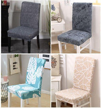 Load image into Gallery viewer, Elegant Kitchen Chair Covers Stretch Seat Covers For Chairs Slipcover Chair house chaise Furniture Covers Gray Chair cover Washable Anti dust Seat Slipcover Protector for Hotel Office Ceremony Banquet Wedding Party
