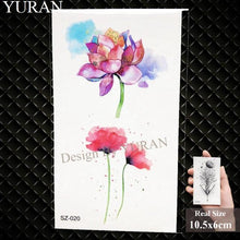 Load image into Gallery viewer, Elegant Lavender Flower Tattoo Stickers Temporary Waterproof Colorful Modern Children Tattoo
