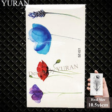 Load image into Gallery viewer, Elegant Lavender Flower Tattoo Stickers Temporary Waterproof Colorful Modern Children Tattoo
