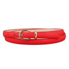 Load image into Gallery viewer, Elegant Leather Adjustable Thin Belt For Women Unique Black Design Ladies Belt High Quality Charming Waistbands For Dress
