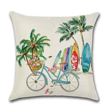 Load image into Gallery viewer, Elegant Linen Cushion Cover Black White Plaid Flower Pillow Case Throw Pillow Covers Waterproof Summer Outdoor Pillow Covers Home Summer Pillow Covers Home Decorative Pillows Cover For Sofa 45x45CM
