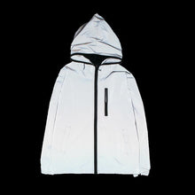 Load image into Gallery viewer, Elegant Modern Reflective Plus Size Jacket Men Spring Autumn Windbreaker Packable Jacket Male Hooded Coats Hooded Fluorescent Clothing Reflective Jacket Coat Fashion Running Jacket
