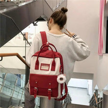 Load image into Gallery viewer, Elegant Nylon Candy Color Waterproof School Bags for Teenagers Girls And Women Nice Patchwork On Backpack For Female
