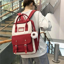Load image into Gallery viewer, Elegant Nylon Candy Color Waterproof School Bags for Teenagers Girls And Women Nice Patchwork On Backpack For Female
