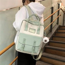 Load image into Gallery viewer, Elegant Nylon Candy Color Waterproof School Bags for Teenagers Girls And Women Nice Patchwork On Backpack For Female
