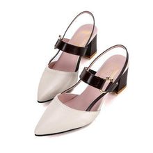 Load image into Gallery viewer, Elegant Office Sandals Women's Summer New Pointy Sandals Fashion Woman Shoes Low Flats Shoes Mules Slip On Closed Toe Low Heels Sandal Cute Shoes
