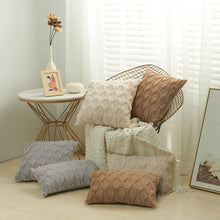 Load image into Gallery viewer, Elegant Plush Pillow Cover Geometric Soft Plush Short Wool Velvet Decorative Throw Pillow Covers Luxury Style Cushion Case Pillow Decorative Throw Pillow Case Soft Cozy Bed Cushion Cover Faux Fur Home Decor
