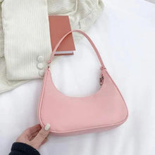 Load image into Gallery viewer, Elegant Pure Color Shoulder Underarm Bags, Casual Ladies Zipper Small Purse Top-handle Handbag For Ladies And Girls
