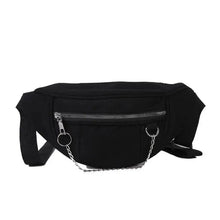 Load image into Gallery viewer, Elegant Purple Ladies Chain Waist Bag Canvas Fanny Pack Luxury Outdoor Chest Bag Phone Purse For Everyday Use
