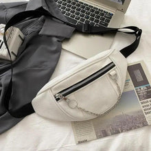 Load image into Gallery viewer, Elegant Purple Ladies Chain Waist Bag Canvas Fanny Pack Luxury Outdoor Chest Bag Phone Purse For Everyday Use
