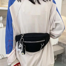 Load image into Gallery viewer, Elegant Purple Ladies Chain Waist Bag Canvas Fanny Pack Luxury Outdoor Chest Bag Phone Purse For Everyday Use
