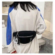 Load image into Gallery viewer, Elegant Purple Ladies Chain Waist Bag Canvas Fanny Pack Luxury Outdoor Chest Bag Phone Purse For Everyday Use
