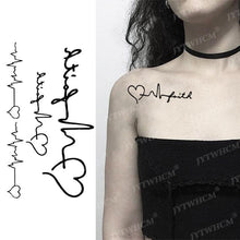 Load image into Gallery viewer, Elegant Small Waterproof Temporary Tattoo Sticker Makeup Flame Finger Black Square Rose Flower High Quality Design For Womens
