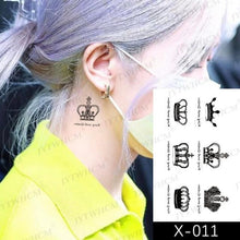 Load image into Gallery viewer, Elegant Small Waterproof Temporary Tattoo Sticker Makeup Flame Finger Black Square Rose Flower High Quality Design For Womens
