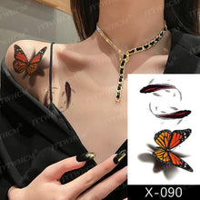 Load image into Gallery viewer, Elegant Small Waterproof Temporary Tattoo Sticker Makeup Flame Finger Black Square Rose Flower High Quality Design For Womens
